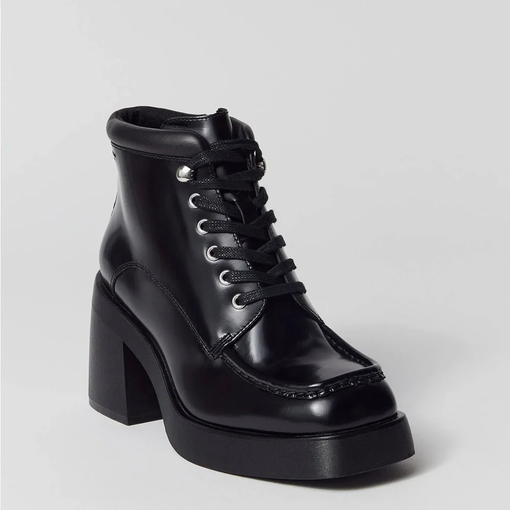 NEW☄️Vagabond Shoemakers Brooke Lace-Up Square Toe Ankle Boot, Black Size 8|38